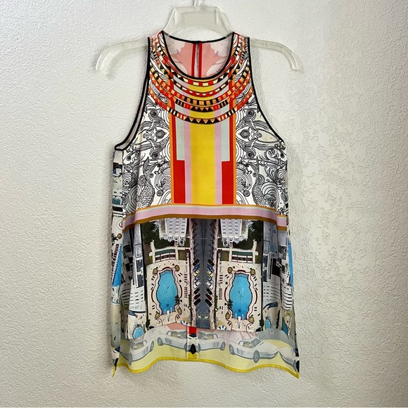 Clover Canyon Multicolor Mix Design Sleeveless Unique Women’s Casual Tank Tops S - Picture 1 of 7